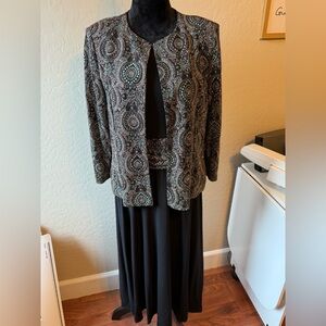 Jessica Howard Black and Rose Gold Sparkle Dress 2-pc Evening Party Dress NWT